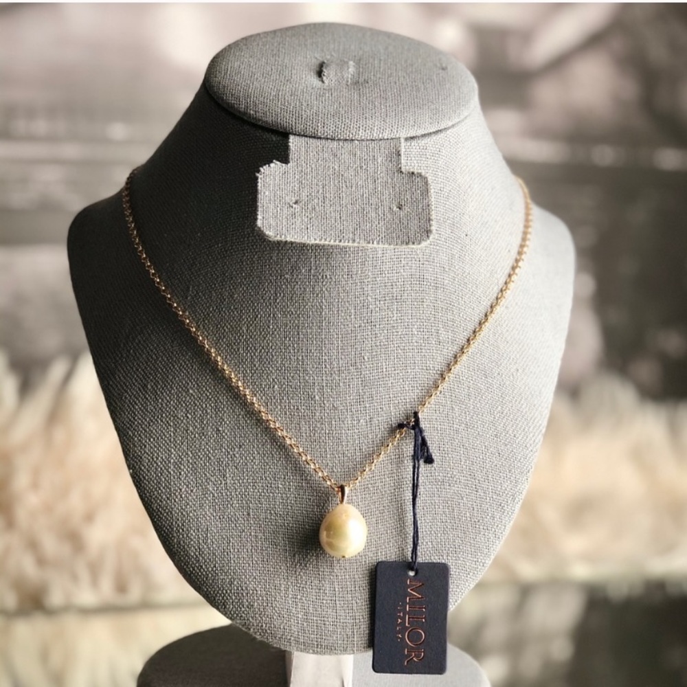 Milor Italy 18” Pearl Bronze Necklace